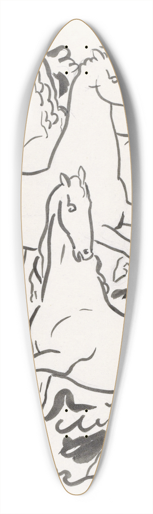 Leo Gestel - Drie paarden 39.3 inch art pintail longboard deck