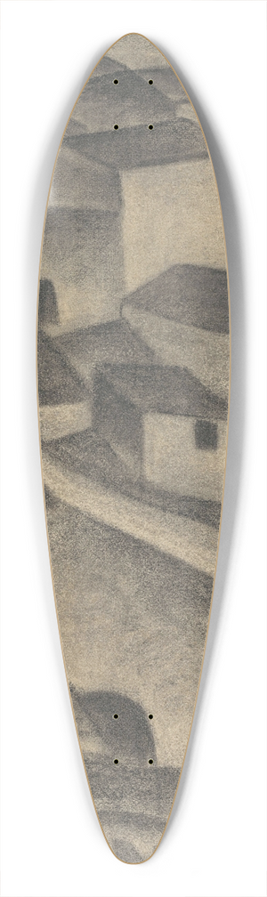 Leo Gestel - Huizen van een Italiaans dorp 39.3 inch art pintail longboard deck
