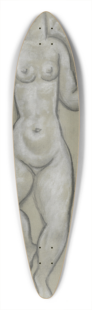 Leo Gestel - Schetsblad met dansende naakte vrouw 39.3 inch art pintail longboard deck