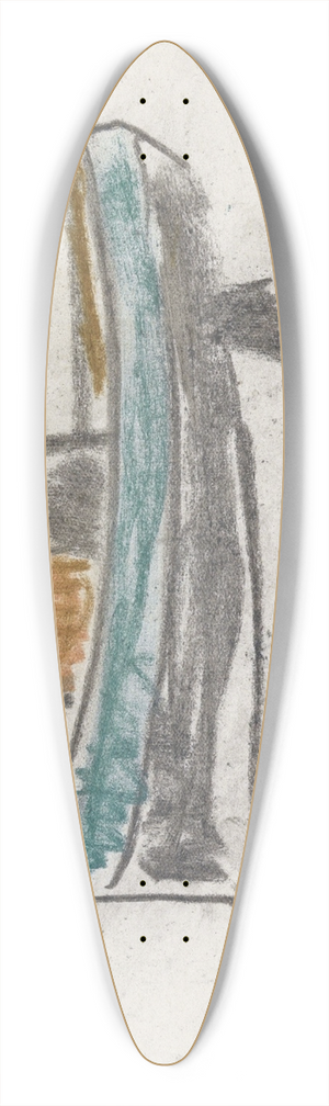 Leo Gestel - Studieblad met schepen 39.3 inch art pintail longboard deck