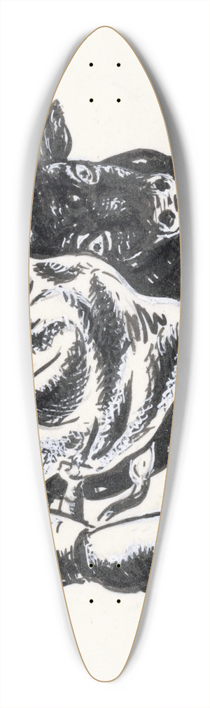 Leo Gestel - Vignet voor De Gemeenschap (ontwerp) 39.3 inch art pintail longboard deck
