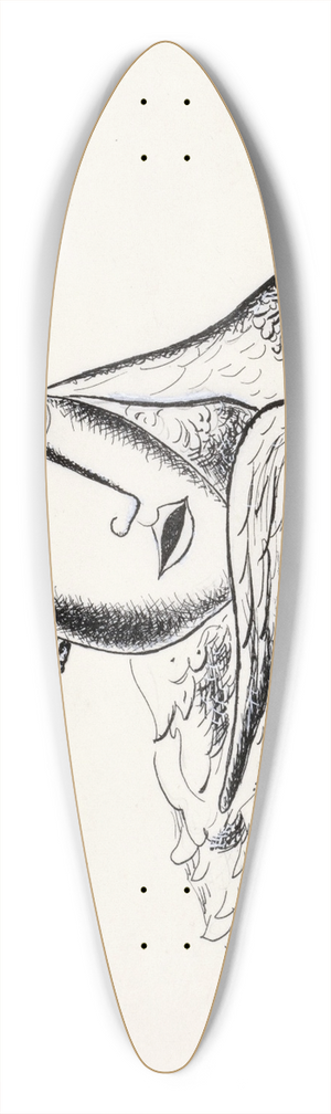 Leo Gestel - Vrouwenkop met vogel (schets) 39.3 inch art pintail longboard deck