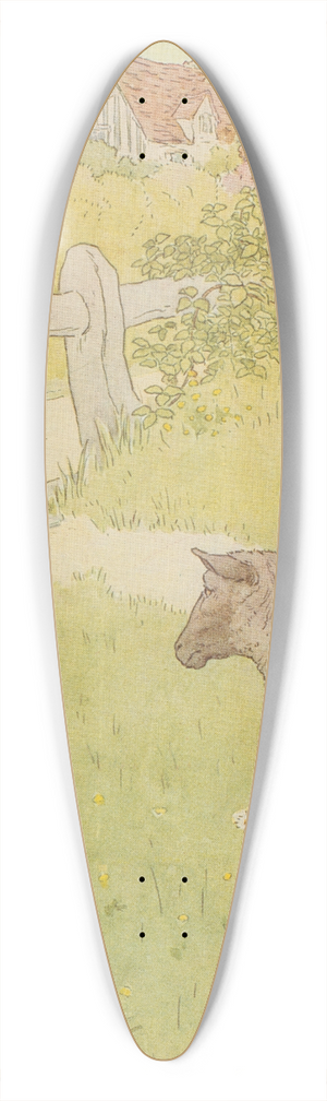 Leonard Leslie Brooke - Little boy and black sheep. 39.3 inch art pintail longboard deck