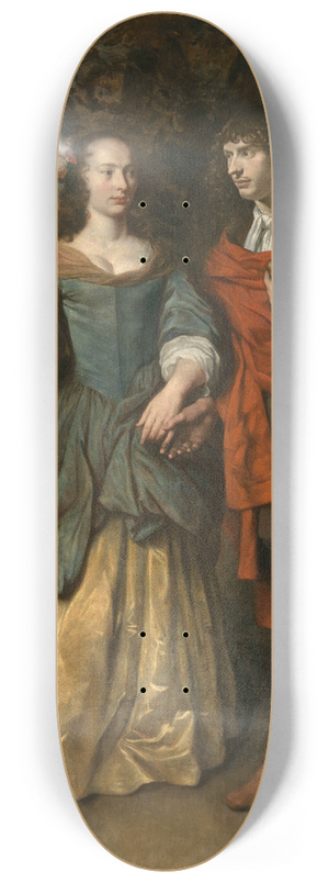 Gerbrand van den Eeckhout - Young Couple in Shepherds Costumes 8.25 inch art skate deck