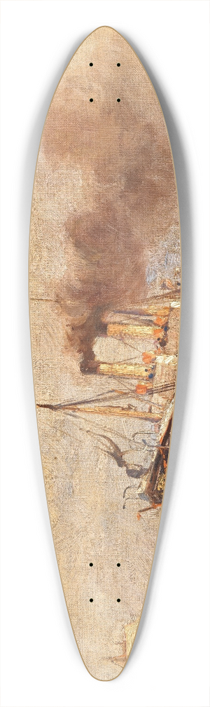 Leonhard Sandrock - Dampffischkutter auf hoher See 39.3 inch art pintail longboard deck