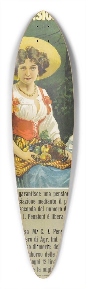 Leonida Edel - Cassa M.C. It. Pensioni, Torino 39.3 inch art pintail longboard deck
