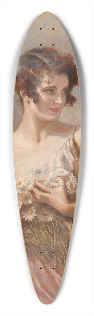Leopold Schmutzler - Dame mit Margeritenstrau 39.3 inch art pintail longboard deck