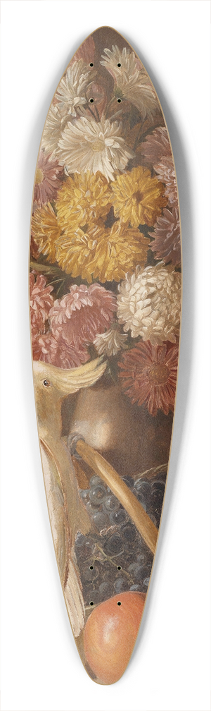 Leopold von Stoll - Blumenstillleben mit Frchten und Nymphensittichen 39.3 inch art pintail longboard deck