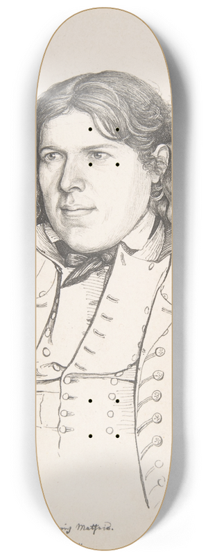 Gerhardt Wilhelm von Reutern - Portrait of the Postillion Johann Heinrich Matheis 8.25 inch art skate deck