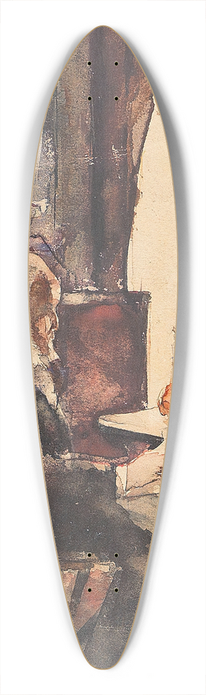 Lesser Ury - Zeitungsleser im Caf 39.3 inch art pintail longboard deck