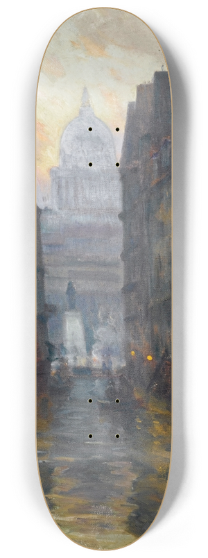 Germain Eugne Bonneton - La rue du Haut-Pav vers la place Maubert (inondations de 1910) 8.25 inch art skate deck