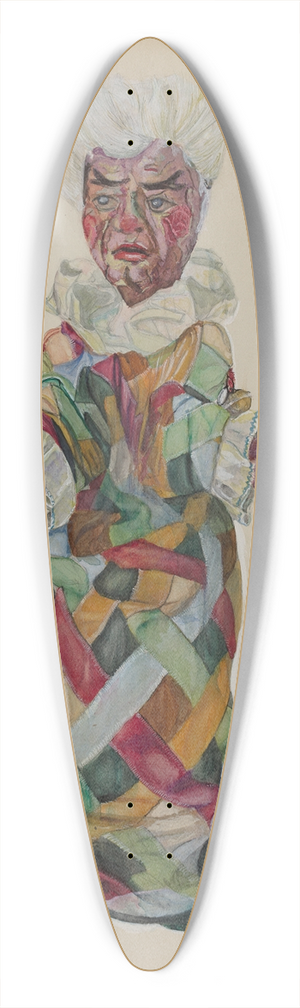 Lillian Stahl - Clown Hand Puppet 39.3 inch art pintail longboard deck