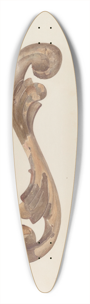 Lionel Ritchey - Wood Carving  Scroll 39.3 inch art pintail longboard deck