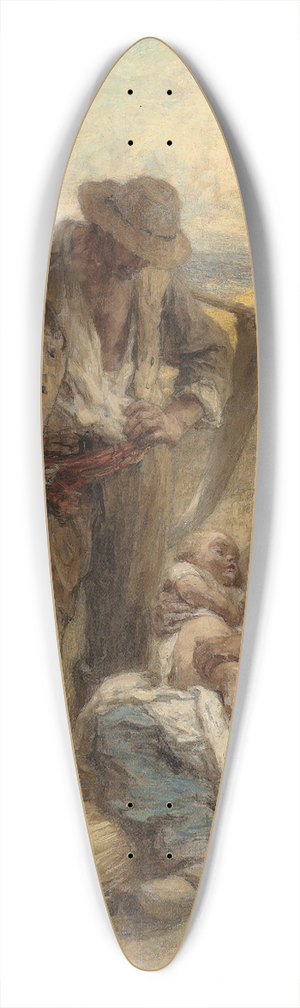 Lon Augustin Lhermitte - La Famille 39.3 inch art pintail longboard deck