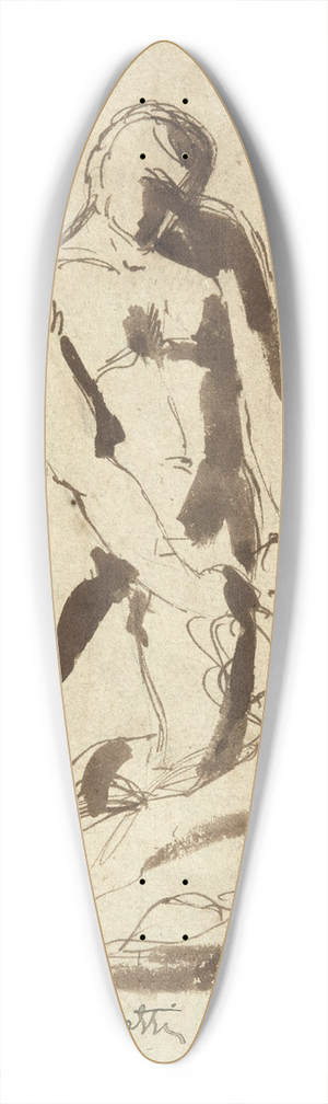 Lon Bonnat - Etude pour La Jeunesse de Samson 39.3 inch art pintail longboard deck