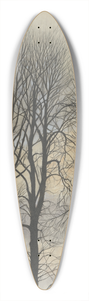 Lon Spilliaert - Arbre et Ciel 39.3 inch art pintail longboard deck