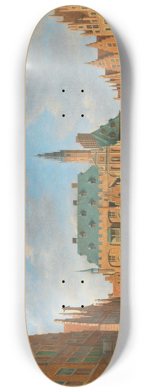 Gerrit Adriaensz. Berckheyde - The Grote Markt in Haarlem with the Town Hall 8.25 inch art skate deck Gerrit Adriaensz. Berckheyde - The Grote Markt in Haarlem with the Town Hall 8.25 inch art skate deck