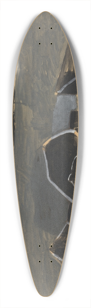 Lon Spilliaert - Dokken te Oostende 39.3 inch art pintail longboard deck