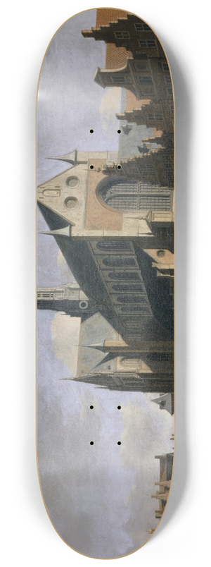 Gerrit Adriaensz. Berckheyde - The Market Place in Haarlem 8.25 inch art skate deck Gerrit Adriaensz. Berckheyde - The Market Place in Haarlem 8.25 inch art skate deck