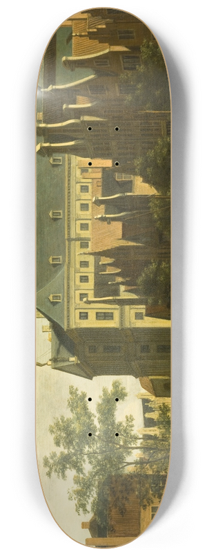 Gerrit Adriaensz. Berckheyde - The Nieuwezijds Voorburgwal with the Flower and Tree Market in Amsterdam 8.25 inch art skate deck Gerrit Adriaensz. Berckheyde - The Nieuwezijds Voorburgwal with the Flower and Tree Market in Amsterdam 8.25 inch art skate deck
