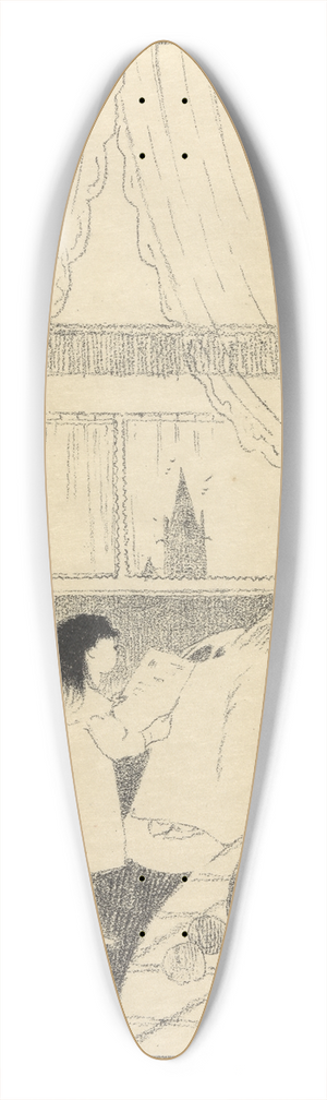 Lon Spilliaert - Les voeux de Nouvel An 39.3 inch art pintail longboard deck