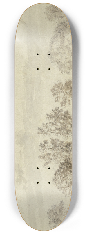 Gerrit Adriaensz. Berckheyde - Village underneath trees 8.25 inch art skate deck