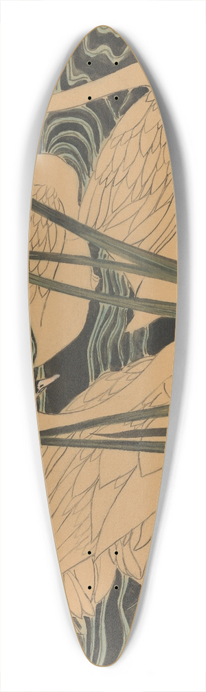 Lon Spilliaert - Zwanen 39.3 inch art pintail longboard deck