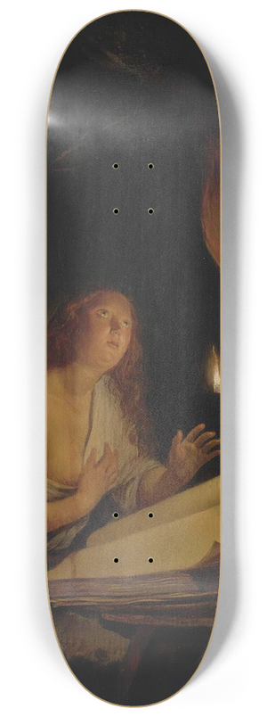 Gerrit Dou - ThePenitentMagdalene By Candlelight 8.25 inch art skate deck Gerrit Dou - ThePenitentMagdalene By Candlelight 8.25 inch art skate deck