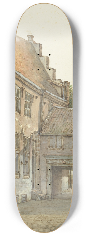 Gerrit Lamberts - Gezicht op de ingang van de Latijnse school, de St. Hieronymusschool, aan de Kromme Nieuwegracht te Utrecht 8.25 inch art skate deck