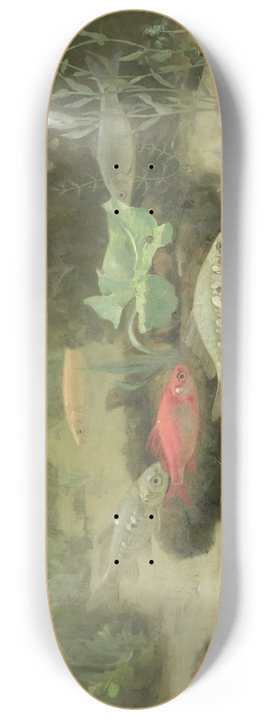 Gerrit Willem Dijsselhof - Gold- and Silverfish in an Aquarium 8.25 inch art skate deck