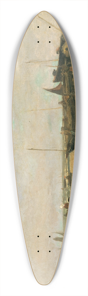 Louis Artan - Seascape at De Panne 39.3 inch art pintail longboard deck
