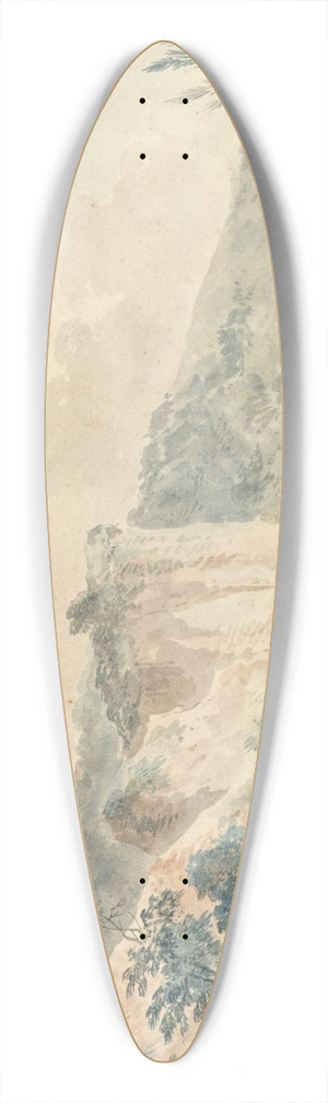 Louis Gabriel Moreau - A river landscape with cliffs 39.3 inch art pintail longboard deck