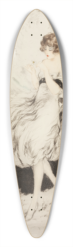 Louis Icart - Lady with a Daisy 39.3 inch art pintail longboard deck