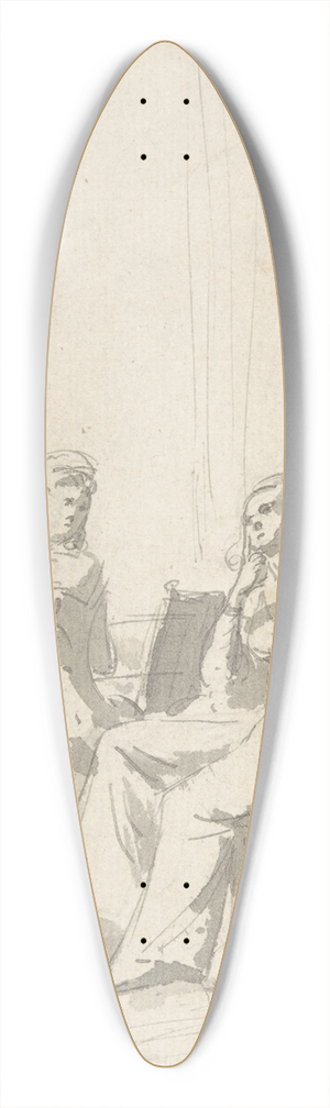 Louis Lopold Boilly - Conversation Piece 39.3 inch art pintail longboard deck