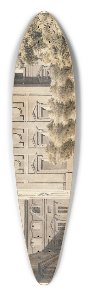Louis-Pierre Baltard - Vue de la faade ddoublant la faade de Le Vau au Louvre, ct du jardin de lInfante 39.3 inch art pintail longboard deck