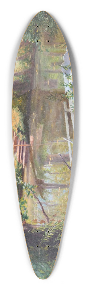 Louis Uhl - Ruderboot am Flussufer 39.3 inch art pintail longboard deck