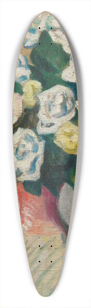 Louis Valtat - Bouquet de roses blanches 39.3 inch art pintail longboard deck
