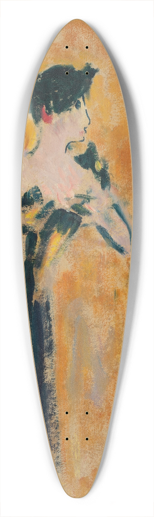 Louis Valtat - Brune  la robe noire et jaune 39.3 inch art pintail longboard deck