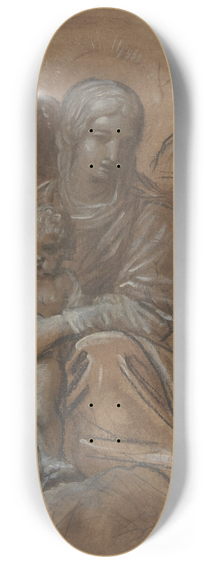 Giacomo Cavedone - The Virgin and Child with Two Male Saints 8.25 inch art skate deck