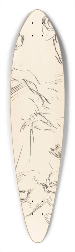 Lovis Corinth - Animal Studies (Verschiedene Tierstudien) 39.3 inch art pintail longboard deck
