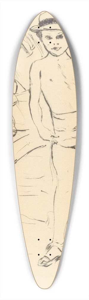 Lovis Corinth - Boy Wearing Bathing-Trunks and Straw Hat (Knabe mit Badehose und Strohhut) 39.3 inch art pintail longboard deck