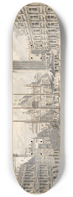 Giacomo Guardi - Piazza San Marco, Looking toward the Basilica 8.25 inch art skate deck