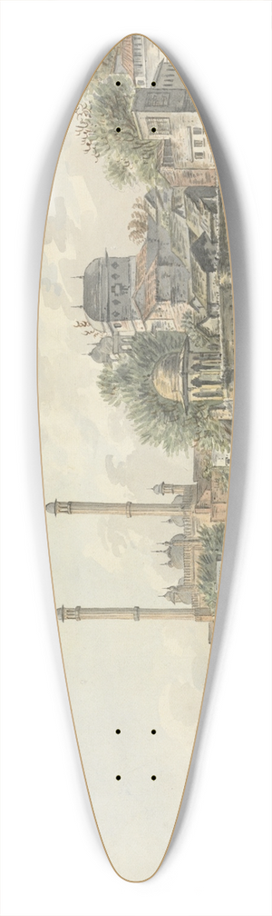 Lt. John Ritso - Gateway of an Old Fort, Benares 39.3 inch art pintail longboard deck