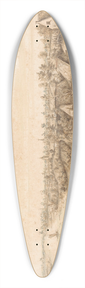 Lucas van Uden - Rivierlandschap 39.3 inch art pintail longboard deck