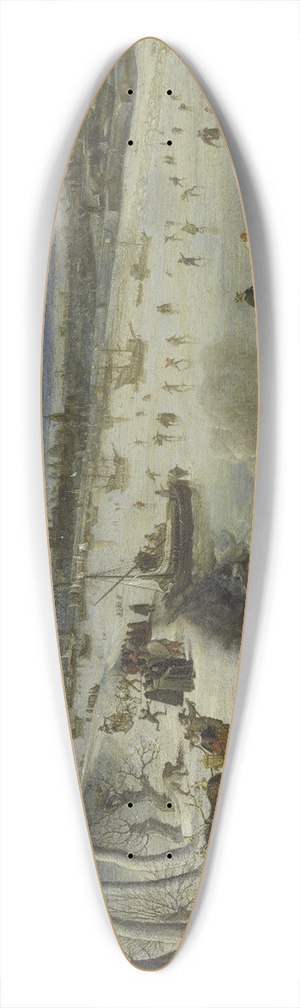 Lucas van Valckenborch - View of Antwerp with Frozen Schelde 39.3 inch art pintail longboard deck
