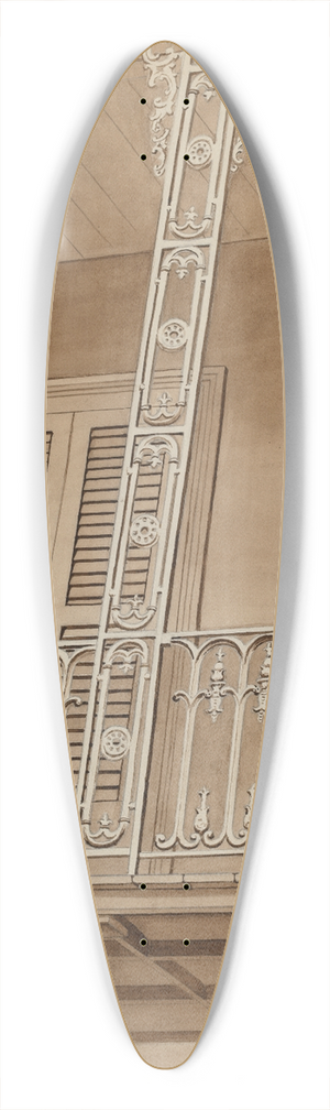 Lucien Verbeke - Cast Iron Balcony 39.3 inch art pintail longboard deck