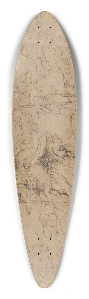 Ludovico Carracci - Saint Christopher in aLandscape 39.3 inch art pintail longboard deck