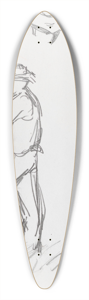 Ludvig Karsten - Hode; mann hvilende p redskap 39.3 inch art pintail longboard deck