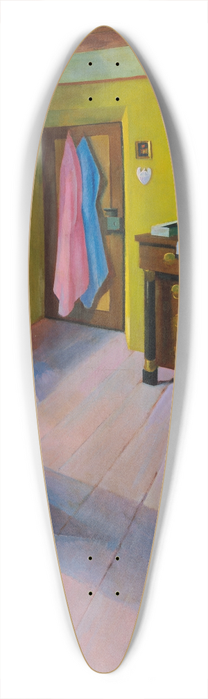 Ludwig Ferdinand Graf - Lndliches Interieur 39.3 inch art pintail longboard deck