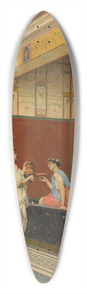 Luigi Bazzani - A pompeiian courtyard 39.3 inch art pintail longboard deck